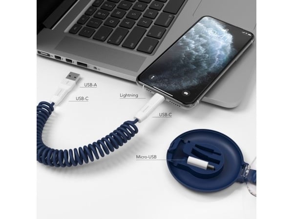 Vonmählen allroundo c, 0,75 m, USB C, USB C, USB 2.0, 0,48 Gbit/sek, Blå