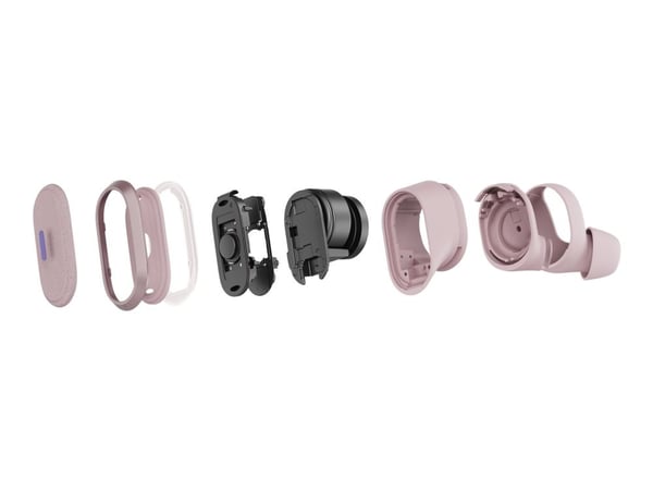 Logitech Zone True Wireless - True wireless-hodetelefoner med mikrofon - i øret - Bluetooth - aktiv støydemping - rosa