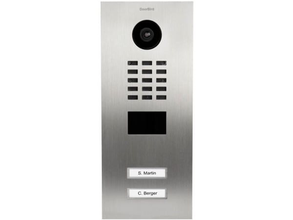 DoorBird D2102V, Rostfritt stål, IP65, Rostfritt stål, Rostfritt stål, 10,100 Mbit/s, HTTP, HTTPS, SSL/TLS, Bonjour, DNS, RTSP, RTP, TCP, UDP, RTCP...