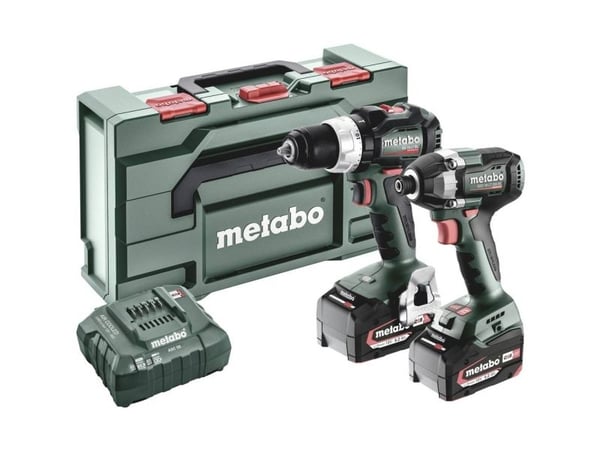 Metabo SET 2.8.4 18V, Skrupistol, Pistolhåndtak, Sort, Grønn, Rød, 2100 RPM, 600 RPM, 34 Nm