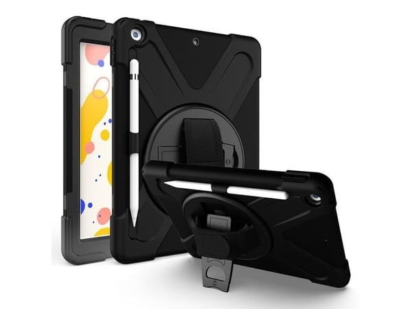 eSTUFF - Baksidedeksel for nettbrett - polykarbonat, silikon - svart - 10.2" - for Apple 10.2-inch iPad (9. generasjon)