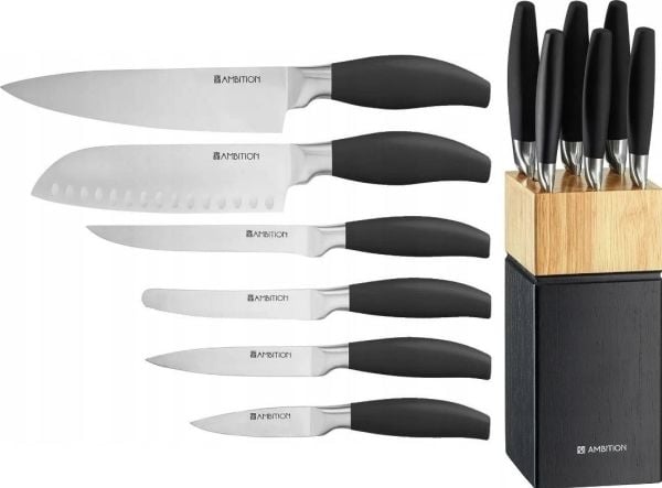 AMBITION av kniver i en trekloss Magnat 7-delt sort (51229)