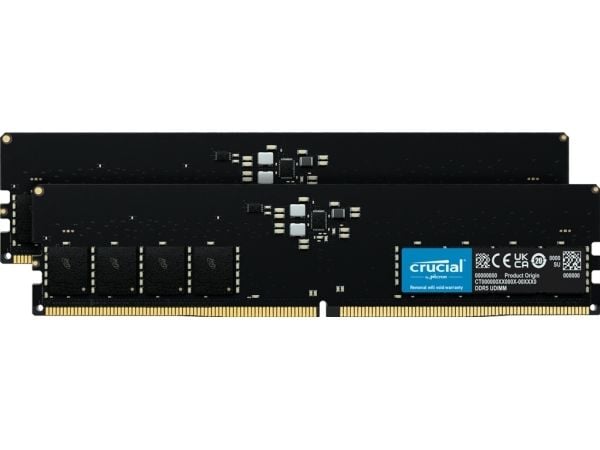 Crucial - DDR5 - sett - 64 GB: 2 x 32 GB - DIMM 288-pin - 4800 MHz / PC5-38400 - CL40 - 1.1 V - ikke-bufret - ikke-ECC