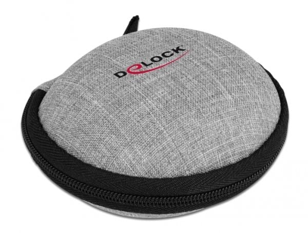 Delock - Eske for hodemikrotelefoner - polyester - grå, svart