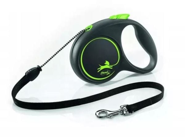 flexi Black Design M snor 5 m, 20 kg, grøn