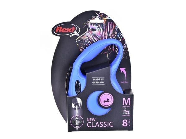 flexi New Classic snor M, 8M, 20KG, blå