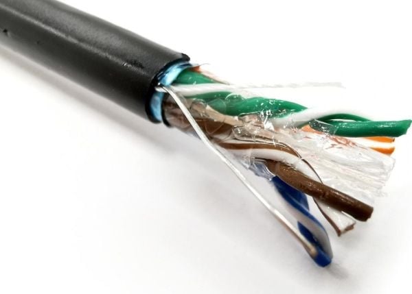 DIGITUS Professional - Installation cable - 7.5 mm - foliebelagt uskjermet tvinnet kabelpar (F/UTP) - CAT 6 - utendørs - svart