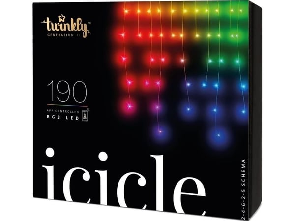 Twinkly Icicle - LED - RGB - 5x0.7m - 190 lys