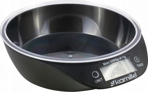 Kamille kitchen scale Precise electronic kitchen scale with a bowl and display