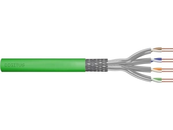 DIGITUS Professional - Installationskabel - 7.9 mm - S/FTP - simplex - CAT 8.2 - halogenfri, fast - grön