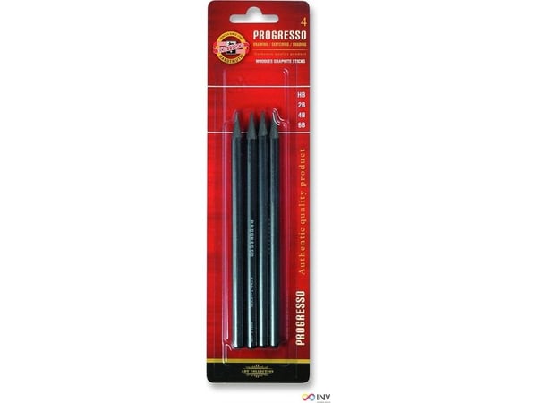 Koh-i-noor Progresso grafiittikynä 9814/HB/2B/4B/6B 4kpl 4kpl Koh-i-noor Progresso grafiittikynä 9814/HB/2B/4B/6B 4kpl 4kpl