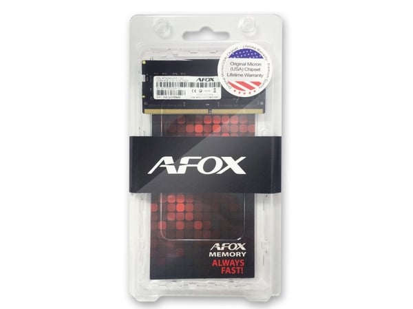 AFOX DDR4 8G 2133 SO DIMM, 8 GB, 1 x 8 GB, DDR4, 2133 MHz, 260-pin SO-DIMM, Svart