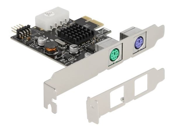 Delock - USB / PS/2-adapter - PCI Express x1 lav profil - USB 2,0 (intern) x 1 + PS/2-tastatur x 1 + PS/2-mus x 1
