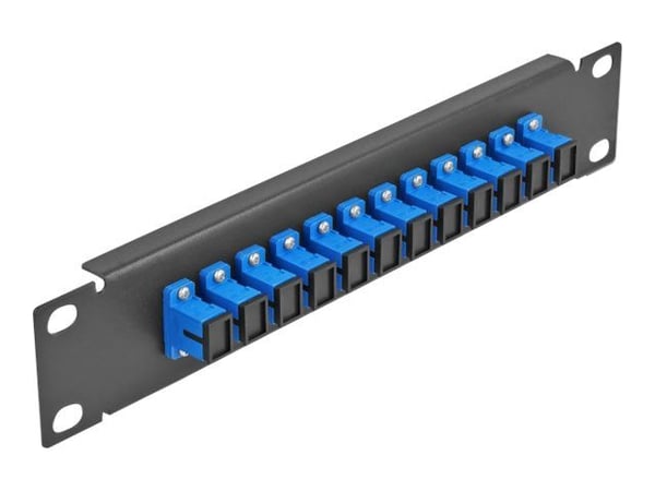 Delock - Koblingspanel - skapmonterbar - SC SM X 12 - svart, blå - 1U - 10"