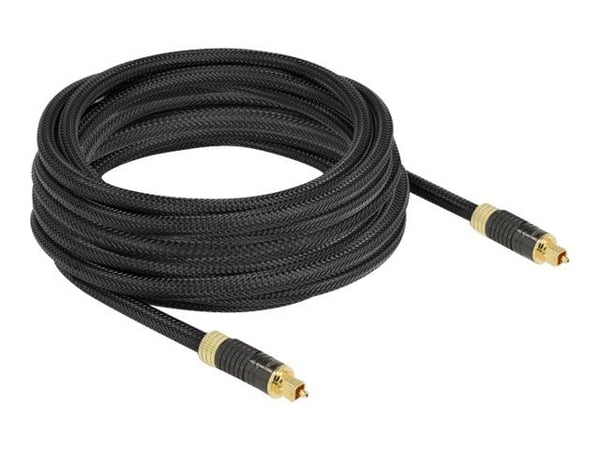 Delock - Digital audiokabel (optisk) - SPDIF - TOSLINK hann til TOSLINK hann - 5 m - fiberoptisk - antrasitt