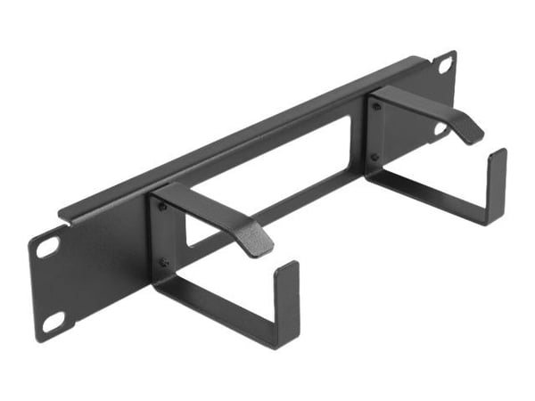 Delock - Rackkabel-styringspanel med kroker - 2 hooks - svart - 1U - 10"
