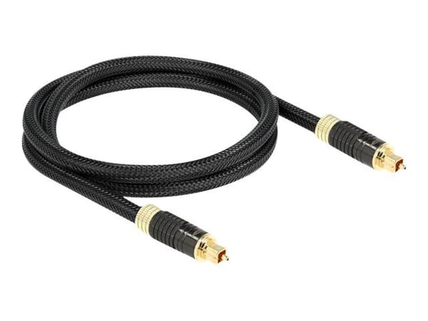 Delock - Digital audiokabel (optisk) - SPDIF - TOSLINK hann til TOSLINK hann - 1 m - fiberoptisk - antrasitt