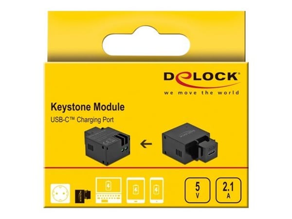 Delock - Strømadapter - 10.5 watt - 2.1 A (USB-C) - svart