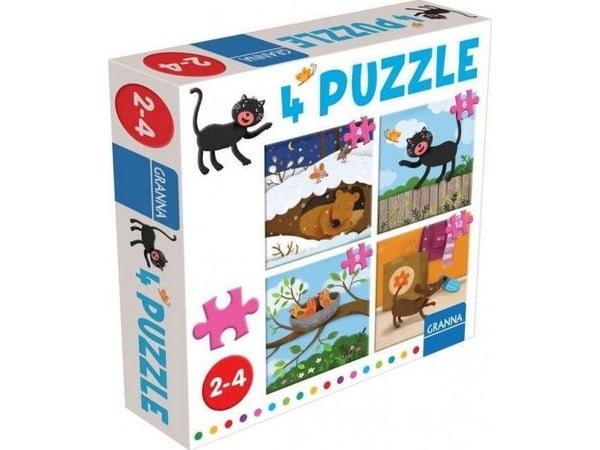 Gulvpuslespill med katt 4, 6, 9, 12 brikker