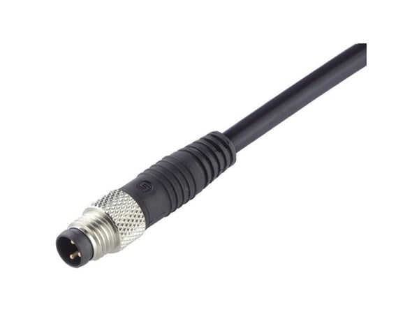 SIDONTA 79-3381-52-04, 2 m, M8, Hanstik, musta, polyuretaani (PUR), -25 - 85 °C:n lämpötilat