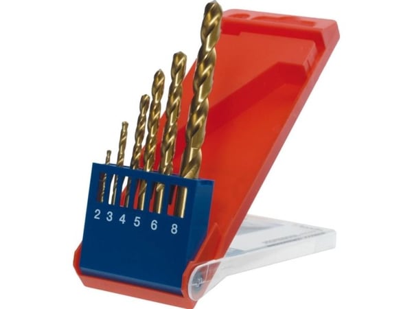 kwb 427040, Drill, Drill bit set, Høyrehåndsrotasjon, Strykejern, Plast, Blad metall, Rustfritt stål, 135°, Høy-Hastighets Stål (HHS)