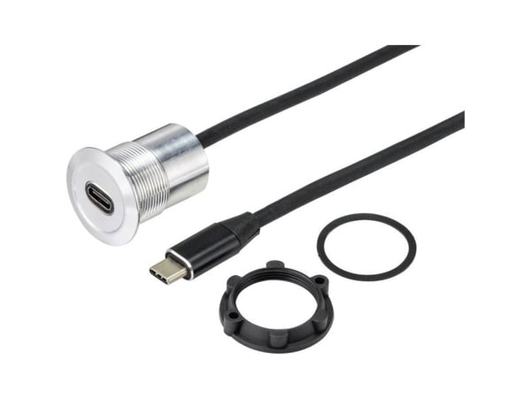 USB-liitin Liitäntä, uppoasennus USB-34 Paneelin paksuus 1-10 mm TC-9534344 TRU COMPONENTS Sisältö: 1 kpl