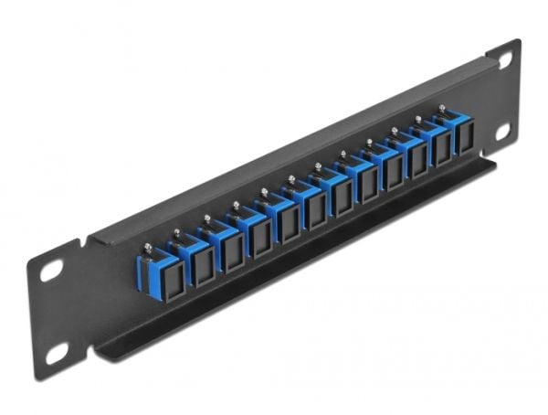 Delock - Koblingspanel - skapmonterbar - SC SM X 12 - svart, blå - 1U - 10"