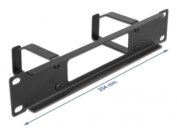 Delock - Rackkabel-styringspanel med kroker - 2 hooks - svart - 1U - 10"