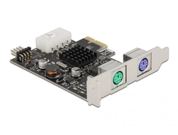 Delock - USB / PS/2-adapter - PCI Express x1 lav profil - USB 2,0 (intern) x 1 + PS/2-tastatur x 1 + PS/2-mus x 1