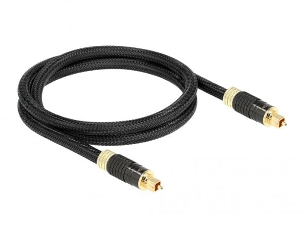 Delock - Digital audiokabel (optisk) - SPDIF - TOSLINK hann til TOSLINK hann - 1 m - fiberoptisk - antrasitt