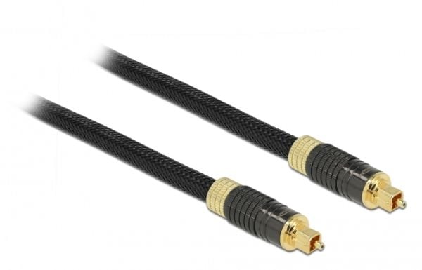 Delock - Digitaalinen lydkabel (optisk) - SPDIF - TOSLINK han til TOSLINK han - 2 m - fiberoptik - antracit (sort)