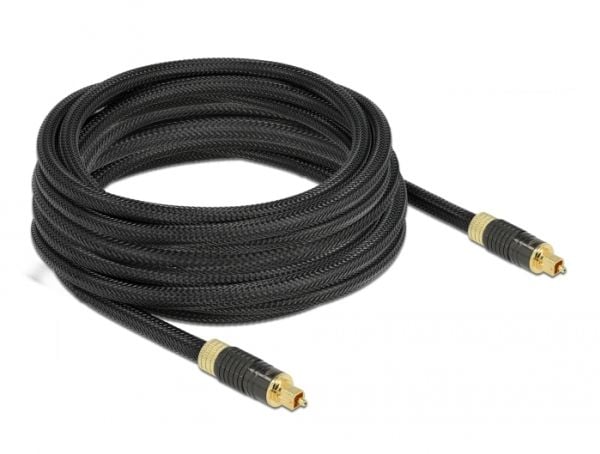 Delock - Digital audiokabel (optisk) - SPDIF - TOSLINK hann til TOSLINK hann - 5 m - fiberoptisk - antrasitt