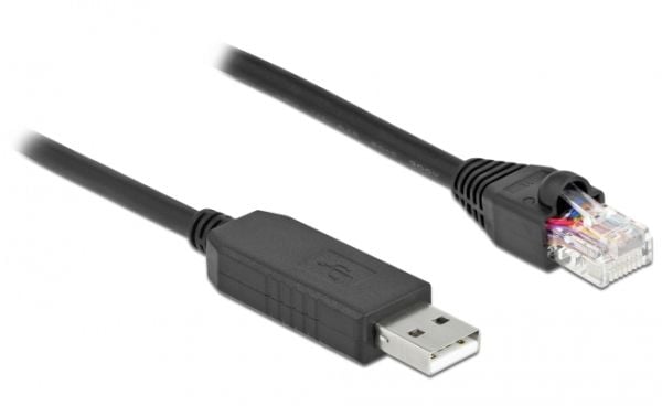 Delock - Seriell adapter - USB (hann) til RJ-45 (hann) - 50 cm - USB / USB 2.0 / EIA-232 - svart