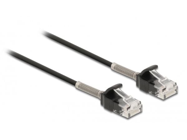 Delock - Nettverkskabel - RJ-45 (hann) til RJ-45 (hann) - 25 cm - UTP - CAT 6a - formstøpt, uten hindringer - svart