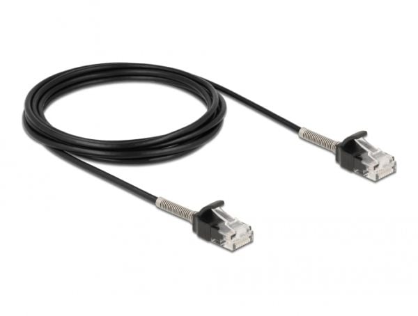 Delock - Nettverkskabel - RJ-45 (hann) til RJ-45 (hann) - 3 m - UTP - CAT 6a - formstøpt, uten hindringer - svart