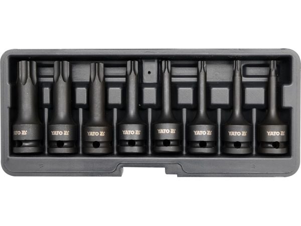 Yato YT-1065, 8 stykker, Torx, T30, T40, 25,4 / 2 mm (1 / 2"), Boks