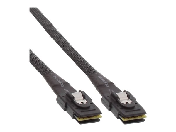 InLine 27624A, 1 m, Mini SAS SFF-8087 male, Mini-SAS 36pin SFF-8087, Hankjønn/hankjønn, Sort, 52 g