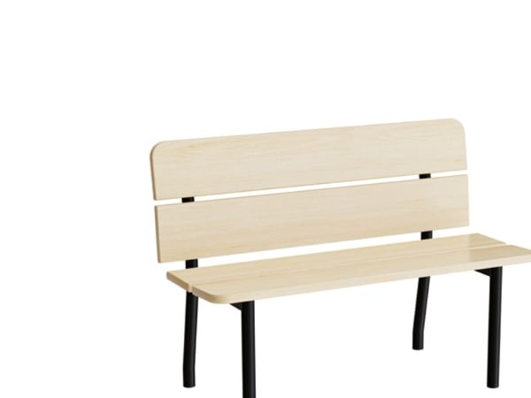 Sofa Pausa 551, 1100 mm, birk laminat, alugråt stel