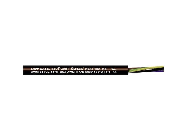 Lapp ÖLFLEX HEAT 180 MS, 100 m, 4 mm², Sort, Silikone, 153,6 kg/km, 307 kg/km