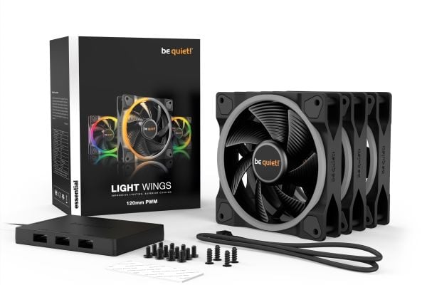 be quiet! Light Wings - Kabinettvifte - PWM - 120 mm - svart (en pakke 3)