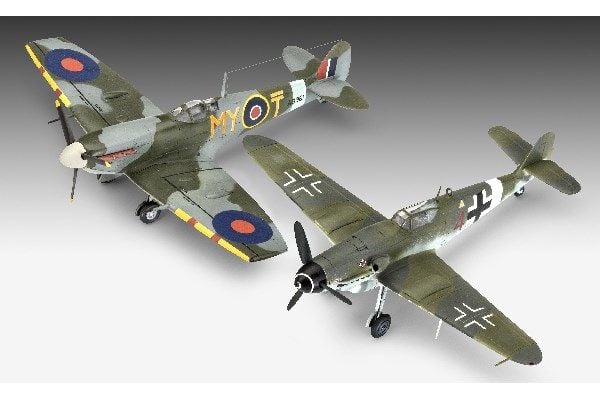 Revell Messerschmitt Bf109G-10 & Spitfire Mk.V, Luftfarkostmodell med fast vinge, Monteringssats, 1:72, Messerschmitt Bf109G-10 & Spitfire Mk.V, Al...