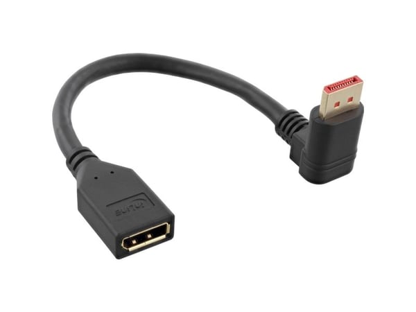 INLINE - DisplayPort-sovitin - DisplayPort (W) suoraan DisplayPort (M) - DisplayPort 1.4 - 15 cm - 8K-tuki - Musta - DisplayPort 1.4 - 15 cm - 8K-t...