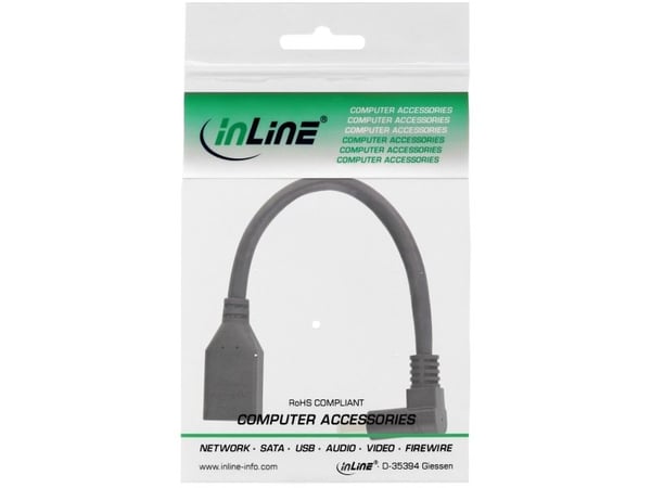 INLINE - DisplayPort-sovitin - DisplayPort (W) suoraan DisplayPort (M) - DisplayPort 1.4 - 15 cm - 8K-tuki - Musta - DisplayPort 1.4 - 15 cm - 8K-t...