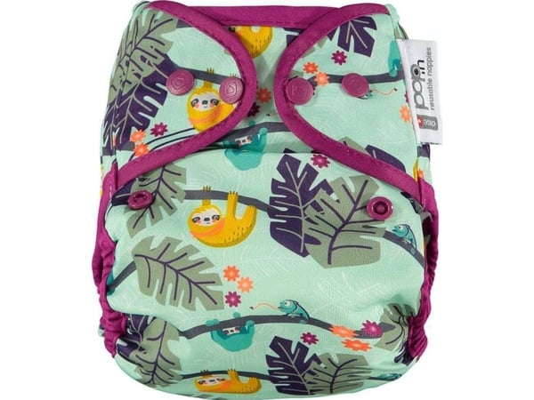 Close Caboo beskyttelsesomslag, flergangsbleie med Sloth 3–16 kg, 1 stk