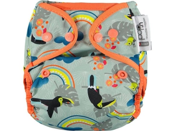 Close Caboo bleieomslag, flergangsbleie Pop-in AIO Toucan med innlegg 4,5-16 kg, 1 stk