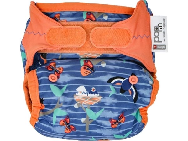 Close Caboo omslag, flergangsbleie V2 Twilight Garden med babusfyll 3–16 kg, 1 stk.