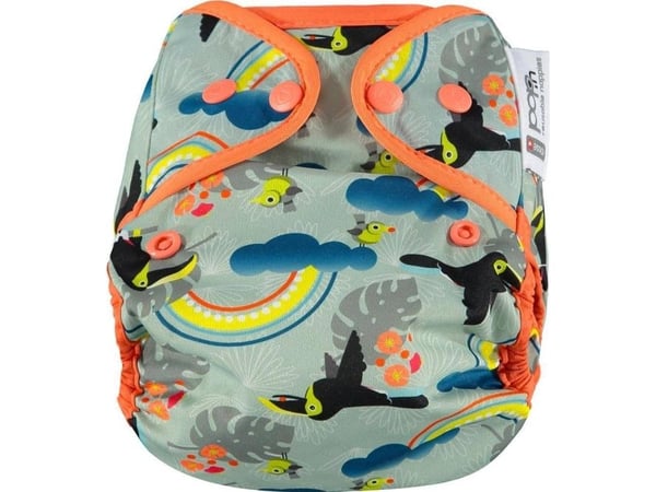 Close Caboo omslag, tøybleie til flere ganger med Toucan, 3–16 kg, 1 stk.