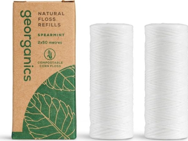 Georganics naturlig spearmint tanntråd