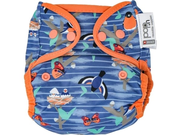 Close Caboo omslag, flergangsbleie Pop-in AIO Twilight Garden med trykk 4,5–16 kg, 1 stk.