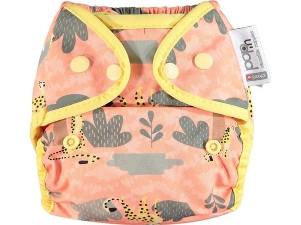 Close Caboo Otulacz, flergångsblöja Pop-in AIO Cheetah med inlägg 4,5-16 kg (1 st.)